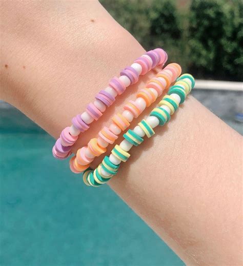 clay bead bracelet ideas|aesthetic clay bead bracelets.